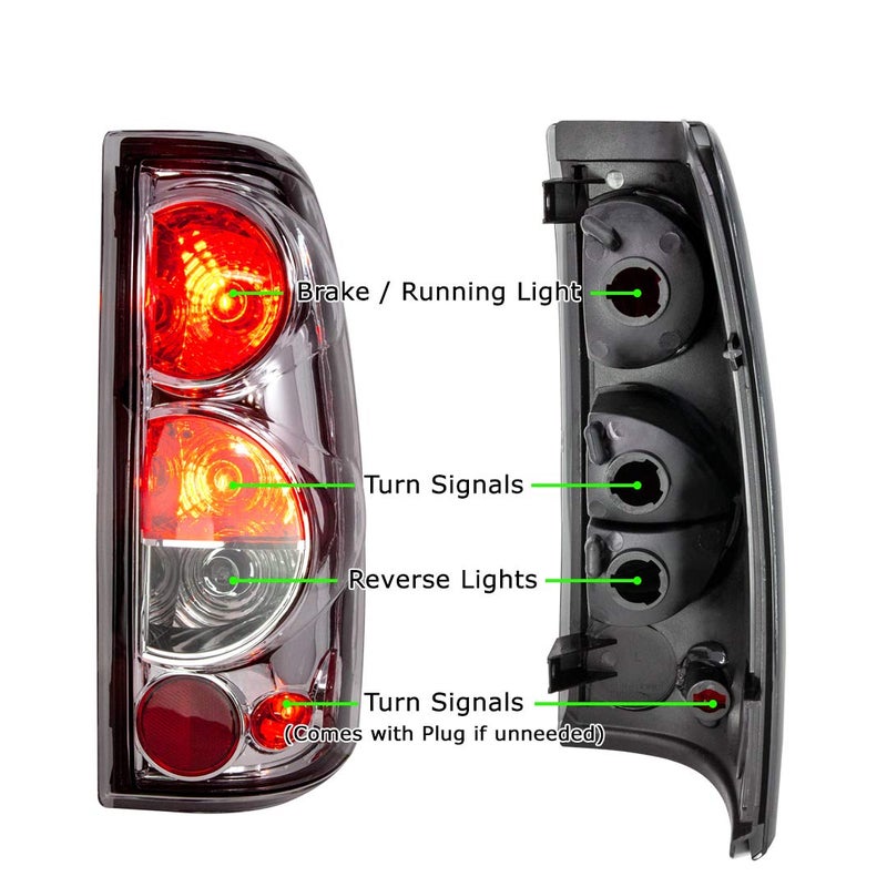 CPW Tail Lights For Chevy Chevrolet Silverado 1999 2000 2001 2002 2003 2004 2005 2006 2007 1500/2500/3500 GMC Sierra 1999-2003 Taillights Assembly Pickup Brake Rear Lamps Chrome/Clear - Image 2